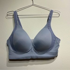 Jockey Bra Blue Gray Size XL Extra Support-Sport Forever Fit V Neck Molded Cup